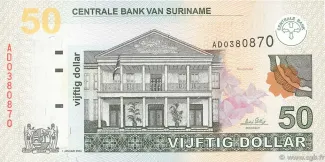 Suriname 50 Dollars, 2004-2009 obverse