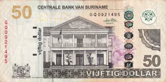 Suriname 50 Dollars, 2010-2020 obverse