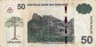 Suriname 50 Dollars, 2010-2020 reverse