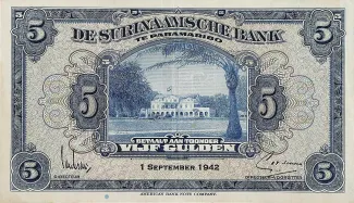 Suriname 5 Gulden, 1942 obverse