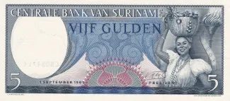 Suriname 5 Gulden, 1963 obverse