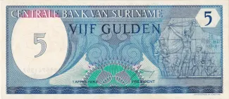 Suriname 5 Gulden, 1982 obverse
