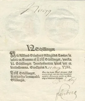 Sweden 12 Schillingar, 1797-1799 obverse
