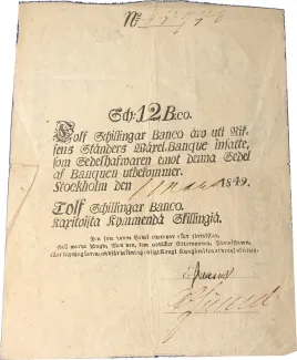 Sweden 12 Skilling, 1834-1849 obverse