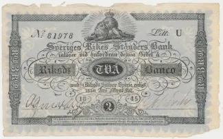 Sweden 2 Riksdaler, 1836-1857 obverse