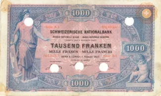 Switzerland 1.000 Francs 1st, 1907 obverse