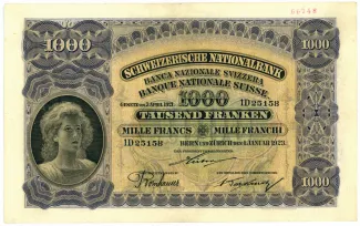 Switzerland 1.000 Francs 2nd, 1923 obverse