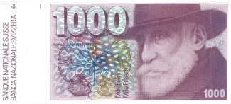 Switzerland 1.000 Francs 6th, 1977-1993 obverse