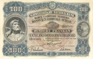 Switzerland 100 Francs 3rd, 1918 obverse
