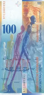 Switzerland 100 Francs 8th, 1996-2014 reverse