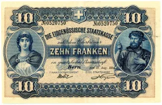Switzerland 10 Francs, 1914 obverse