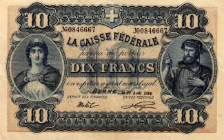 Switzerland 10 Francs, 1914 obverse