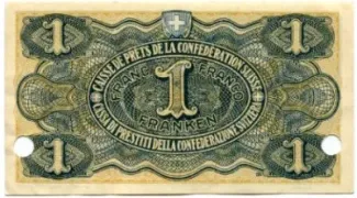 Switzerland 1 Francs, 1915 P-25 reverse