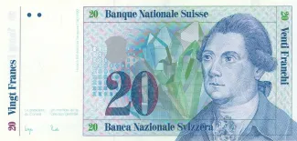 Switzerland 20 Francs 7th, 1984-1985 P-61 obverse