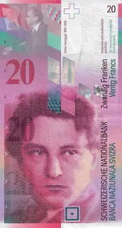 Switzerland 20 Francs 8th, 1994-2014 obverse