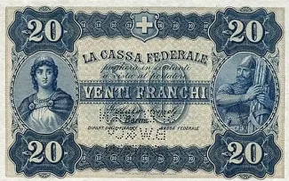 Switzerland 20 Francs, 1914 obverse