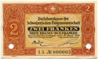 Switzerland 2 Francs, 1915 P-26 obverse