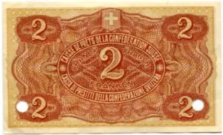 Switzerland 2 Francs, 1915 P-26 reverse