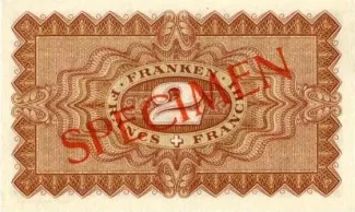 Switzerland 2 Francs, 1938 P-41 reverse