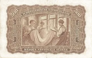 Switzerland 500 Francs 2nd, 1910-1917 reverse