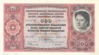 Switzerland 500 Francs 4th, 1949 obverse