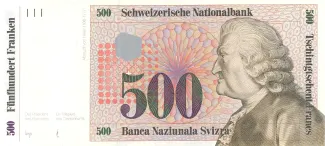 Switzerland 500 Francs 7th, 1985 P-64 obverse