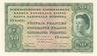 Switzerland 50 Francs 4th, 1946 P-42 obverse