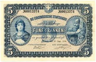 Switzerland 5 Francs, 1914 obverse