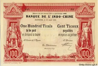 Thailand 100 Baht / 100 Ticals, 1898 obverse