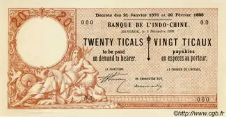 Thailand 20 Baht / 20 Ticals, 1898 obverse