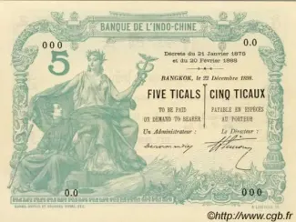 Thailand 5 Baht / 5 Ticals, 1898 obverse