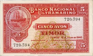 Timor-Leste 5 Avos, 1940 P-12 obverse