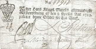 Tønder, County of 1 Mark - Frederick IV, 1713 obverse