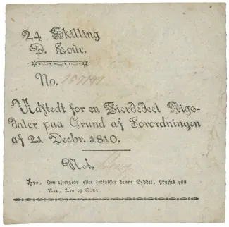 Tønder, County of 24 Skilling D. C. / ¼ Rigsdaler, 1810 obverse