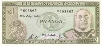 Tonga 1 Pa'anga - Taufa'ahau, 1973-1989 obverse