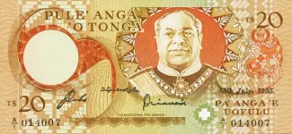 Tonga 20 Pa’anga, 1985-1988 obverse