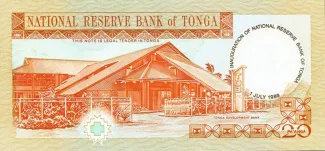 Tonga 20 Pa'anga, 1989 P-30 reverse