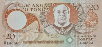 Tonga 20 Pa'anga, 1995 obverse