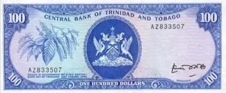Trinidad and Tobago 100 Dollars, 1977 obverse