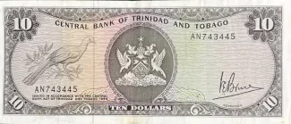 Trinidad and Tobago 10 Dollars, 1977 obverse