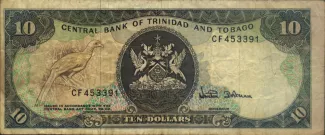 Trinidad and Tobago 10 Dollars, 1985 obverse