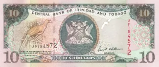 Trinidad and Tobago 10 Dollars, 2002 obverse