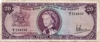 Trinidad and Tobago 20 Dollars, 1964 obverse
