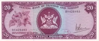 Trinidad and Tobago 20 Dollars, 1977 obverse