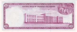 Trinidad and Tobago 20 Dollars, 1977 reverse
