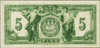 Trinidad and Tobago 5 Dollars, 1939 reverse