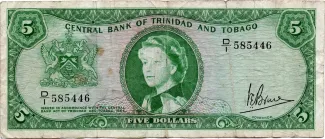 Trinidad and Tobago 5 Dollars, 1964 obverse