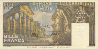 Tunisia 1.000 Francs, 1950-1951 obverse