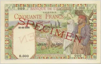Tunisia 50 Francs, 1938-1945 obverse