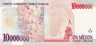 Turkey 10.000.000 Lira, 1999 reverse